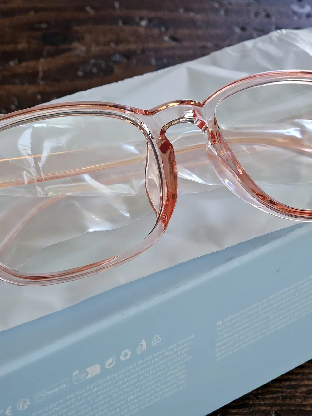 BN Blue Light Blocking Glasses Pink Frames